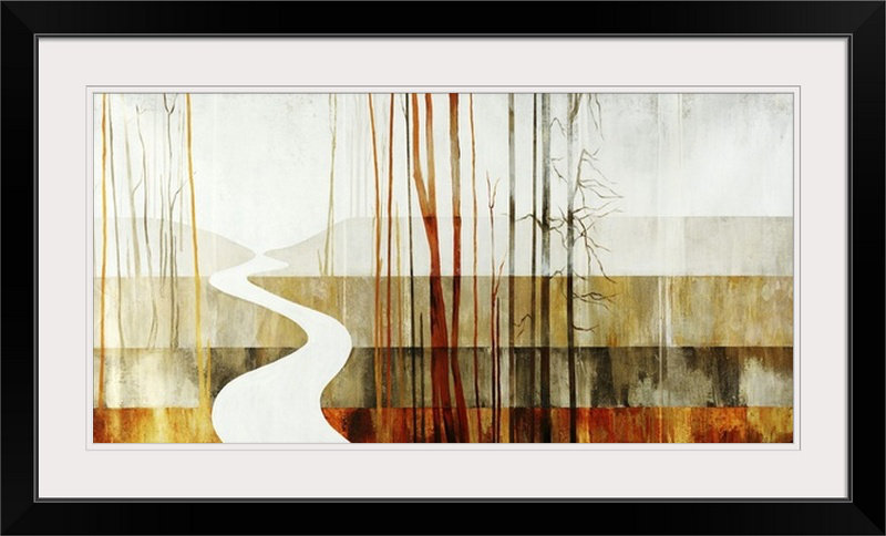 «Winding Upward» Balthasar, reproduction d'art, H 32 po x l 56 po x P 1 po, Cadre noir
