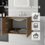 Meuble-lavabo flottant avec comptoir en marbre de culture et portes à fermeture en douceur-133668244