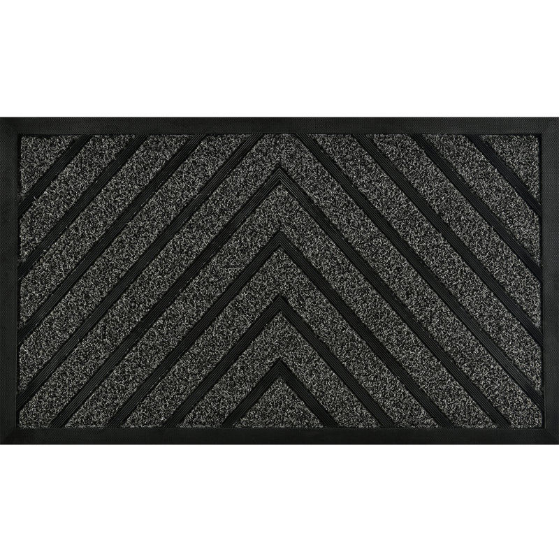Tapis d'entrée antidérapant pour l'intérieur et l'extérieur 30 po x 18 po Junming, Gris