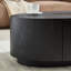 Table basse ovale moderne de luxe avec tiroir en noir mat