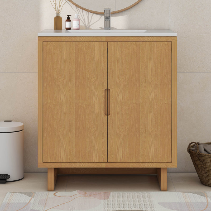 Bathroom Vanity Set With Sink, Bathroom Storage Cabinet, Burly Wood