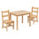 Ensemble de table et de chaises en bois franc massif pour enfants, 3 pièces Brittanya