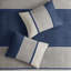 Édredon en faux suède bleu 7 pièces - Grand lit lavable à la machine, couvre-oreillers, coussins décoratifs et jupe de lit-137782914-139532377