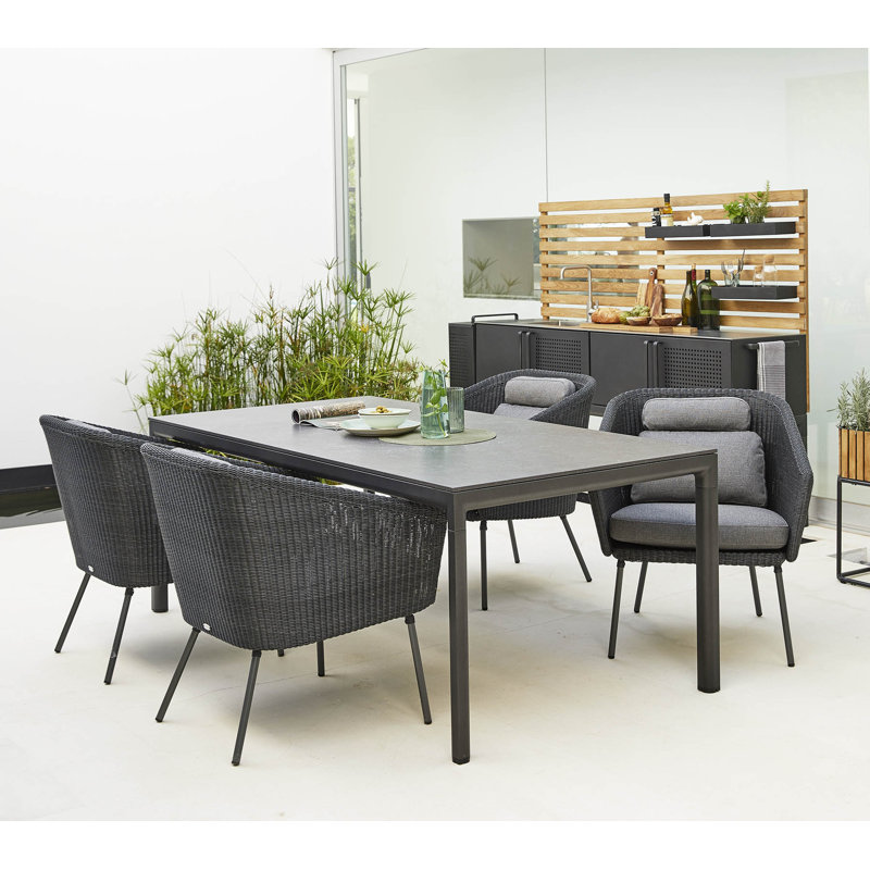 Drop Outdoor Dining Table, Gray, Light Gray, 39.4" W x 78.8" L x 29.2" H