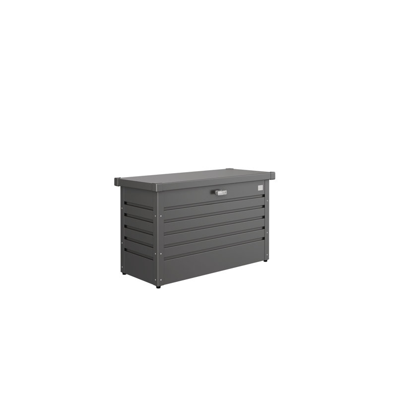 Biohort LeisureTime Water Resistant Metal Deck Box with Lock, 24" H x 39.7" W x 18.1" D, Dark Gray