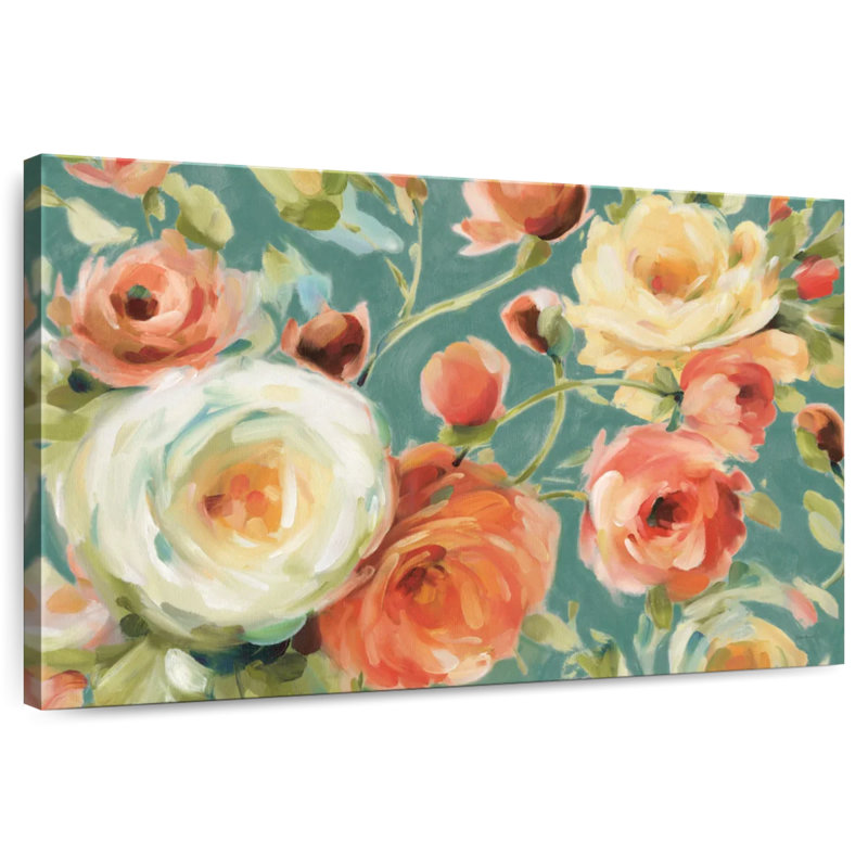 Harnek Florabundance Autumn Teal, 30" H x 45" W