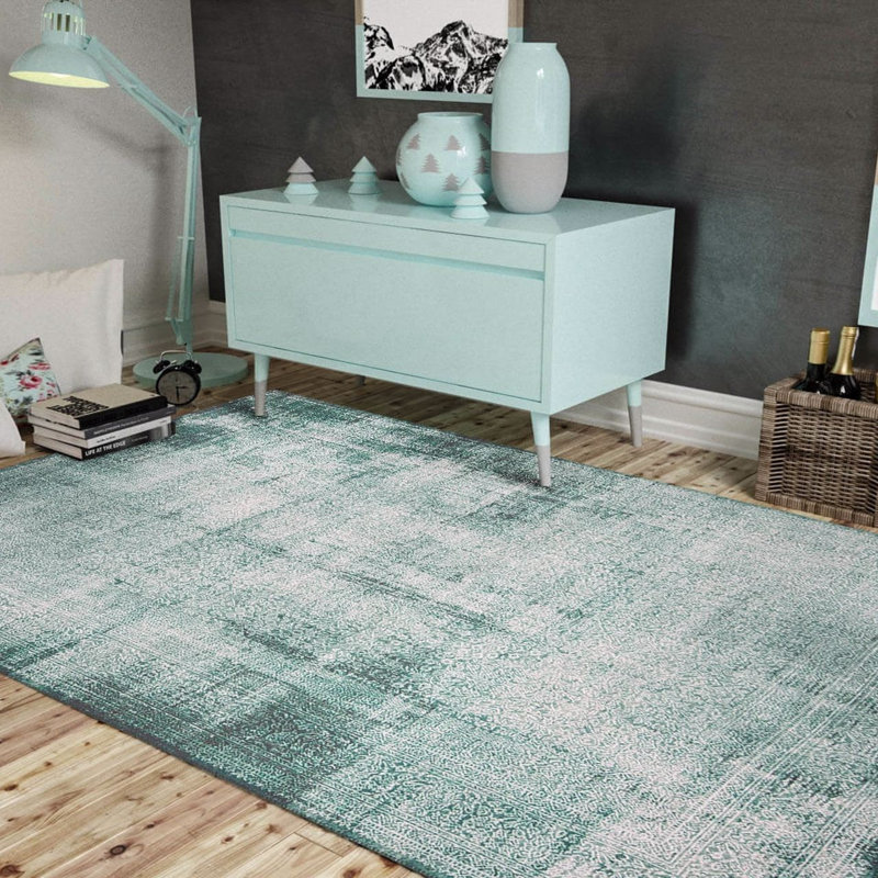 Luxurious Machine Washable Area Rug, 4.9 x 7.5 Feet, 100% Polyester, 1850 g/m², Pile Height: 0.2 inches | Eco-Friendly Recycled Poly Cotton Backing | Perfect for Living Room & Bedroom, Soft and Durable Design