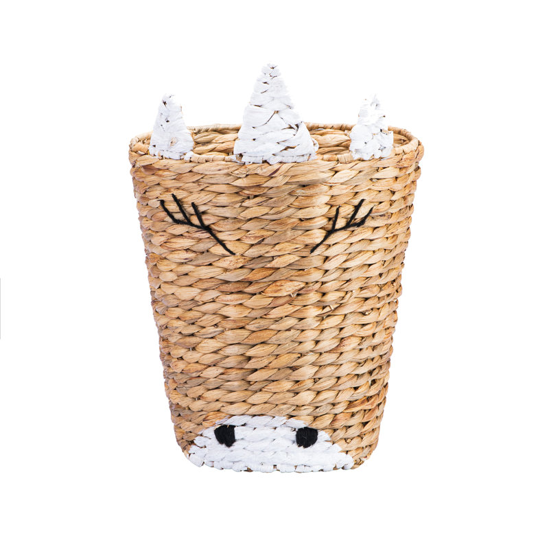 Natural Wicker Round Unicorn Toy Organizer Set
