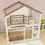 Lit superposé House avec échelle et tablettes-21451255-21451254