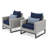 Sameko 2Pc Sunbrella Outdoor Club Chairs-100524675-100524669