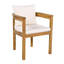 Chaise de salle à manger d'extérieur en bois massif avec coussin Foreli
