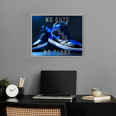 Blue And Black Sneakers Motivational Man Cave Artwork by Notoriart