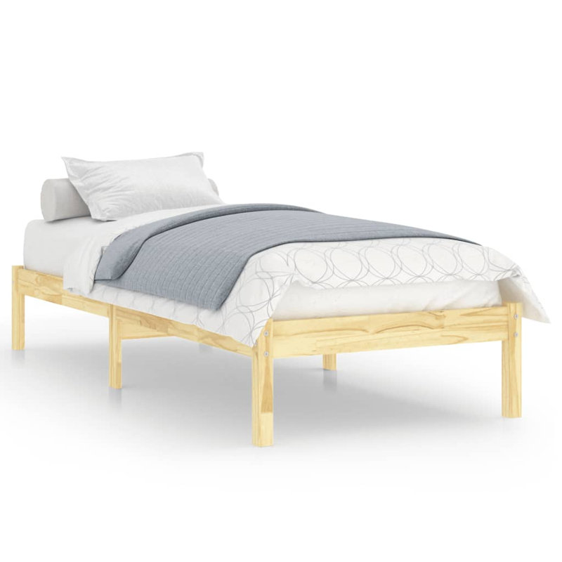 Bed Frame Solid Wood, natural, 75 x 190cm