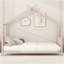 Lit plateforme simple en métal, rose-1991379150