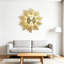 Horloge murale dorée Sunburst, grande horloge murale moderne Mid-Century de 23 pouces, conception Sunburst à piles, décoration artisanale faite à la main pour le salon, le couloir, l'escalier, la cuisine