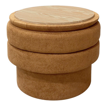Modern Fabric Round Storage Ottoman
