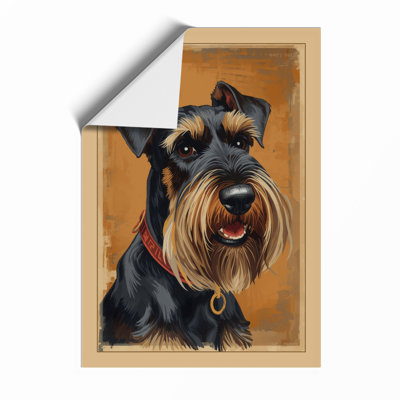 Schnauzer Portrait Rustic - Framed Print