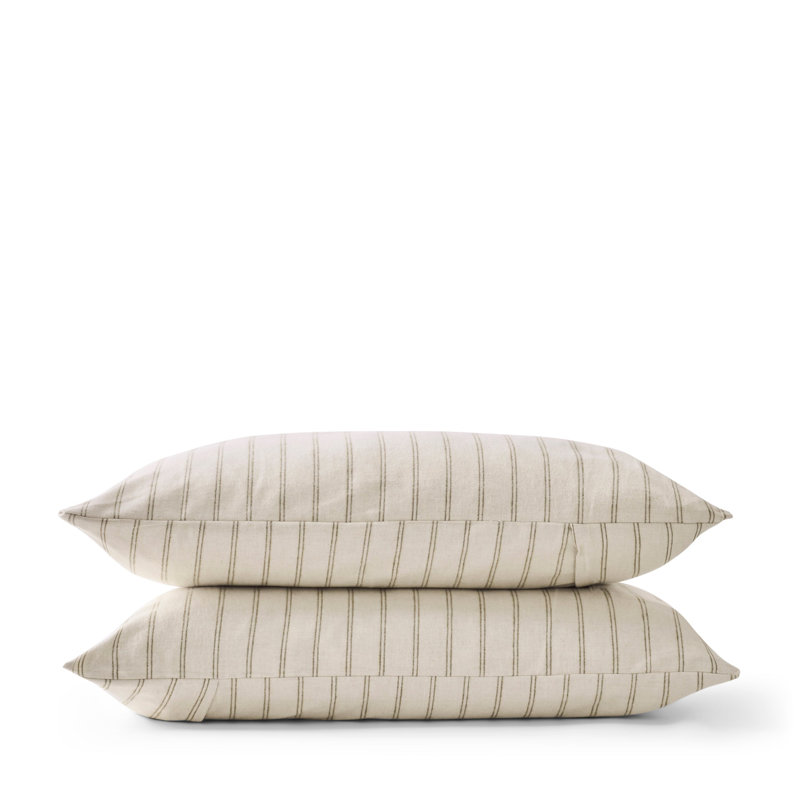 Flannel Marl Pillow Case, Oat, Standard Pillowcase