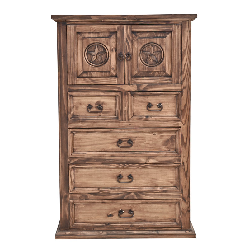 Commode avec étoile sculptée, Brun
