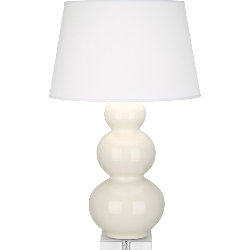 Triple Gourd Table Lamp, 33" H x 20" W x 20" D, Lucite, Bone