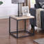 Table de bout avec table de bout, table de chevet carrée en bois et métal, petite table de bout avec rangement, pour la chambre à coucher du salon, chêne naturel