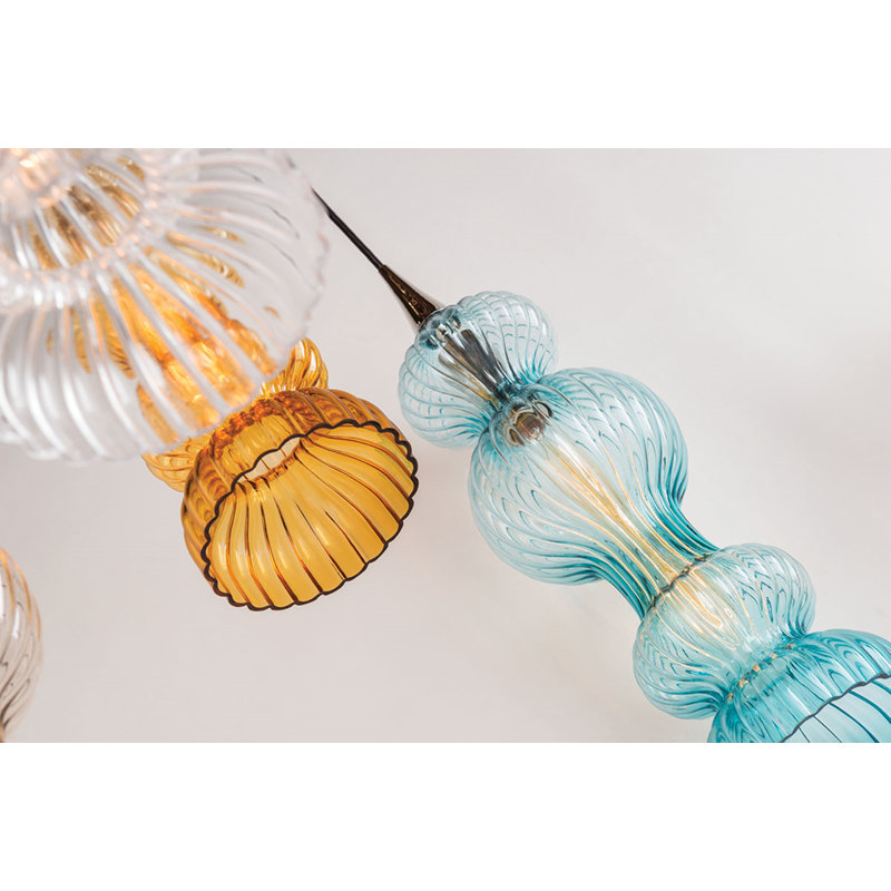 Pomfret 1 - Light Pendant, Blue, Aged Brass
