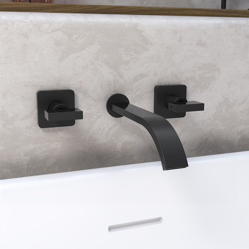DreamLine Chesapeake 2 in. x 8 in. Wall Mounted Tub Faucet, Matte Black