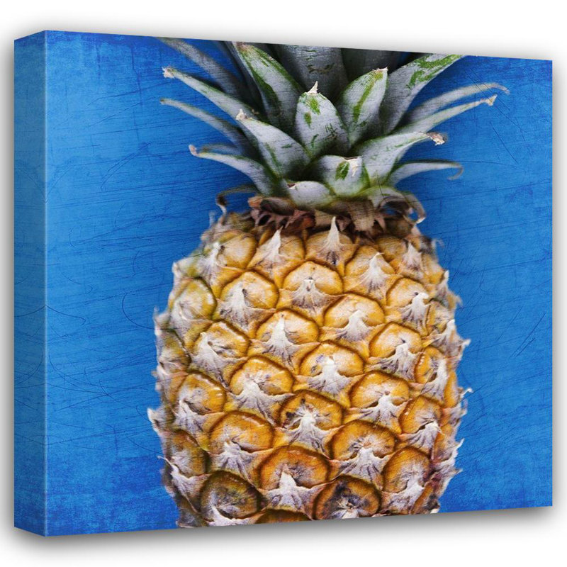 Bay Bay Home ™, art sur toile tendue de Kimberly, Allen, bleu ananas 2, H 28 po x l 28 po
