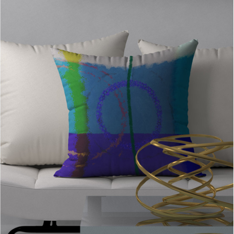 Abstract Reversible Throw Pillow, 18" H x 18" W
