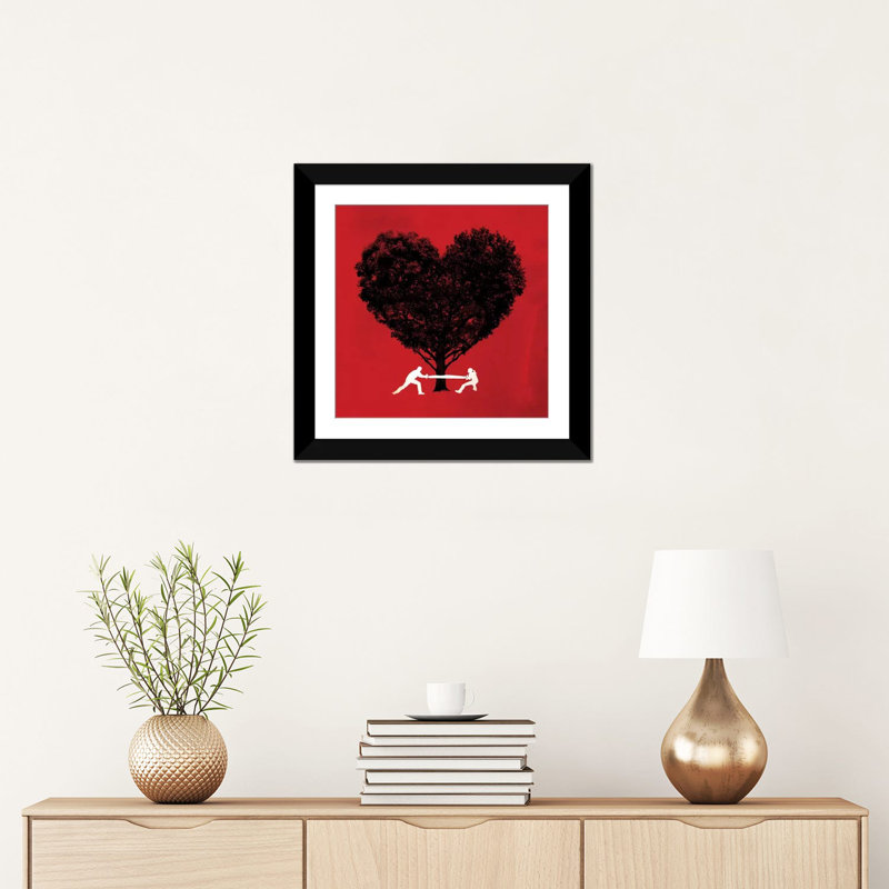 « m.o. of love », impression sur toile, H 16 po x l 16 po x P 1 po, Papier d'art encadré noir, Blanc
