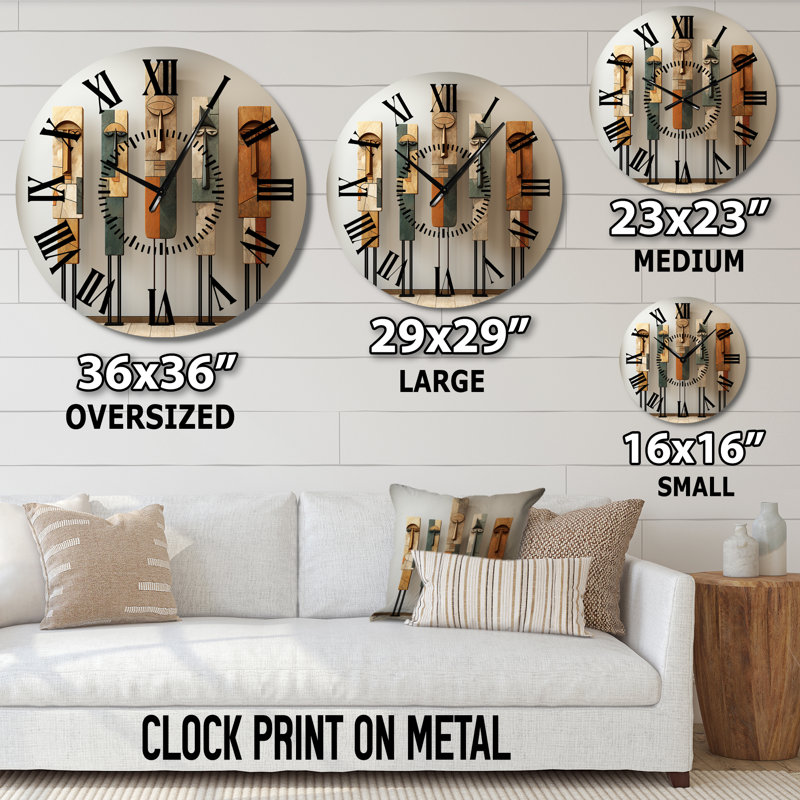 African Traditional Spirit Totems - Folk Religion Black Face Wall Clock, Medium
