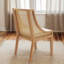 Chaise d'appoint Farmhouse Rustic - Chaise de salle à manger en bois massif durable avec siège rembourré en lin et accoudoirs décoratifs-1860377996