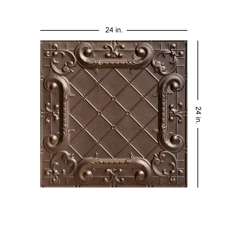 Romeo, Romeo Carreau de plafond à coller 2 pi x 2 pi, Bronze