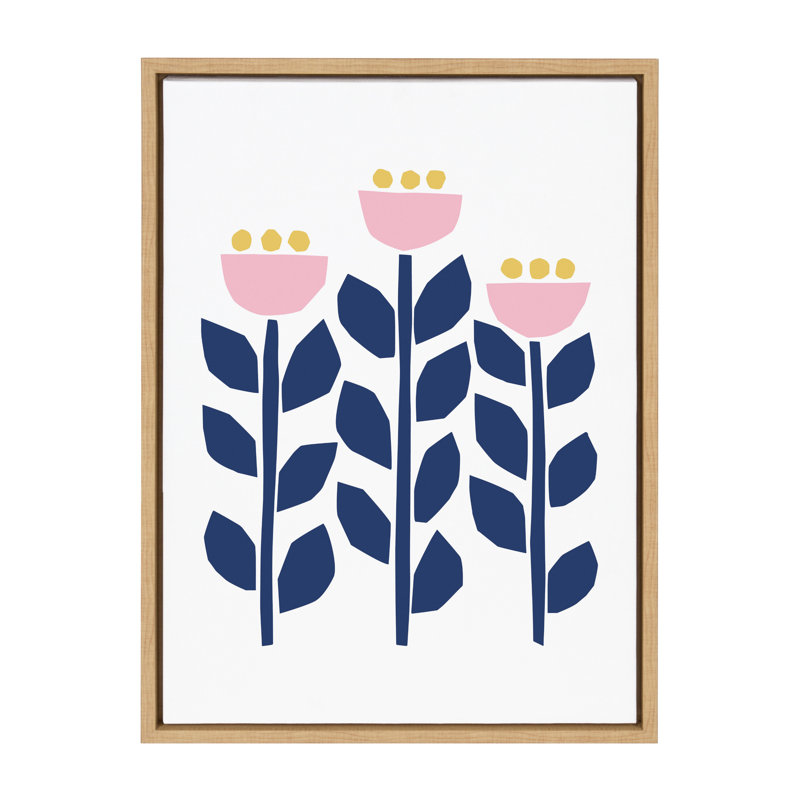 «Scandinavian Flowers» par Myriam Van Neste, reproduction d'art sur toile encadrée, Naturel