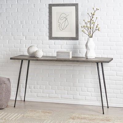  Console d'entrée minimaliste avec pieds en épingle en métal et finition aspect bois