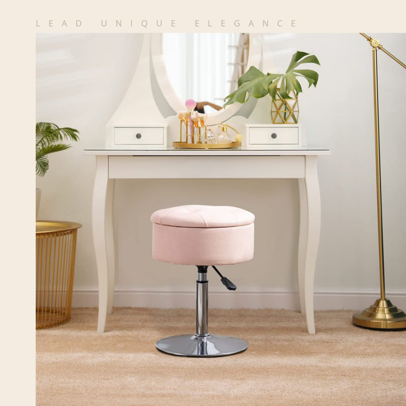 Tabouret de coiffeuse, Argent, Rose