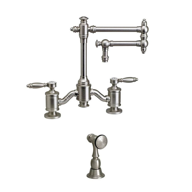 Towson Bridge Faucet - 12" Articulated Spout, Satin Chrome