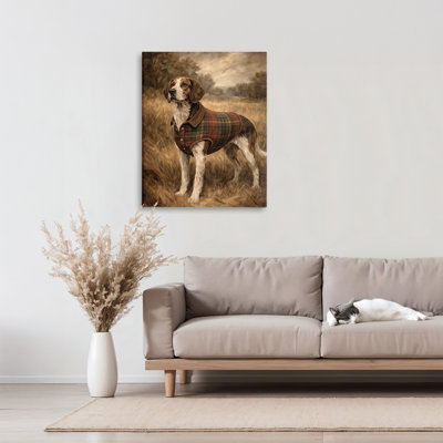 Hunting Days Plaid Jacket Hound Canvas, design by Kim Allen