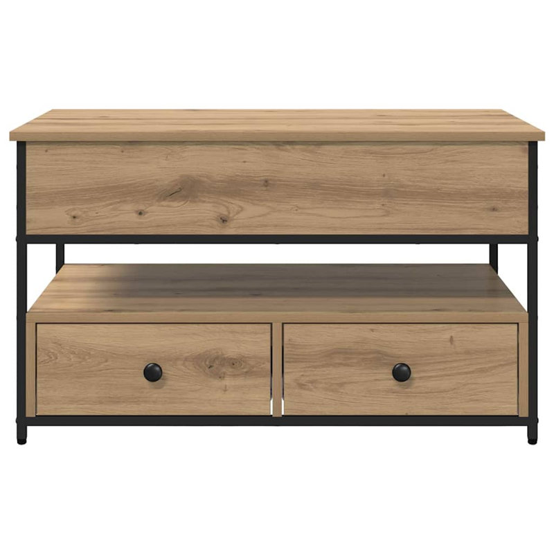 Lift Top Coffee Table with Storage, 50cm. H x 85cm. L x 50cm. W, Artisan Oak