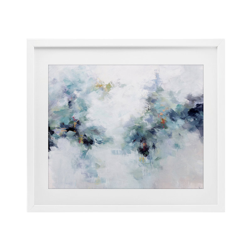 «Reaching Out Abstraction», reproduction sous verre encadrée, design par Karen Hale, H 13 po x l 16 po, Cadre blanc côtier
