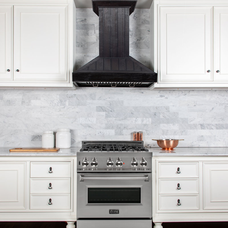 30" 400 CFM Ducted Wall Mount Range Hood, Rustic Dark, 36"