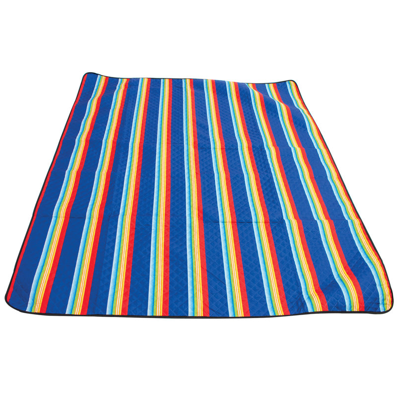 Rio Brands Soft Polyester Waterproof Roll-Up Beach Blanket with Handle, 80" x 66", Multicolor
