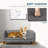 Pet sofa with armrests and button tufted back