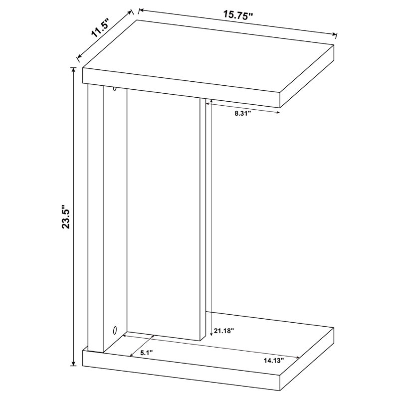 Table de bout Owea, rectangulaire, en bois de manguier brun, 16 po Owea