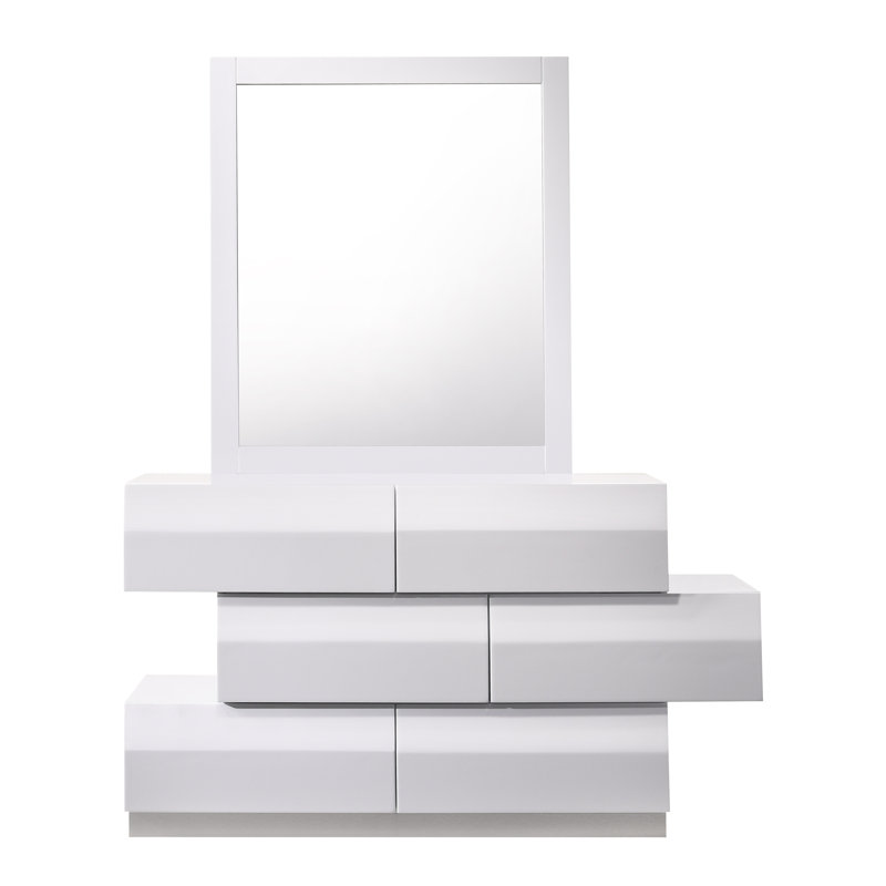 Mcinerney 55.2'' W 6 - Drawer Dresser, White