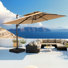 10' Square Double Top Patio Cantilever Umbrella, Weighted Base Included