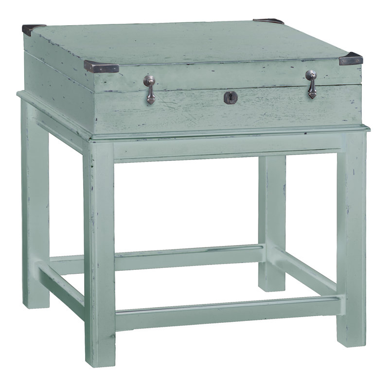 Colne Solid Wood End Table, Blue