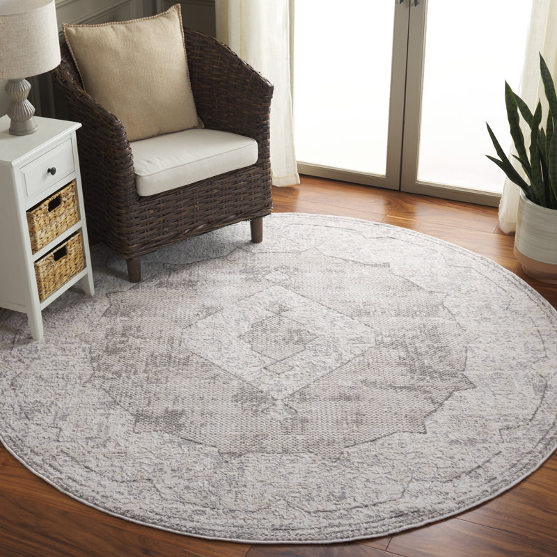 Yanderi Performance Abstract Rug, Round 6'7"