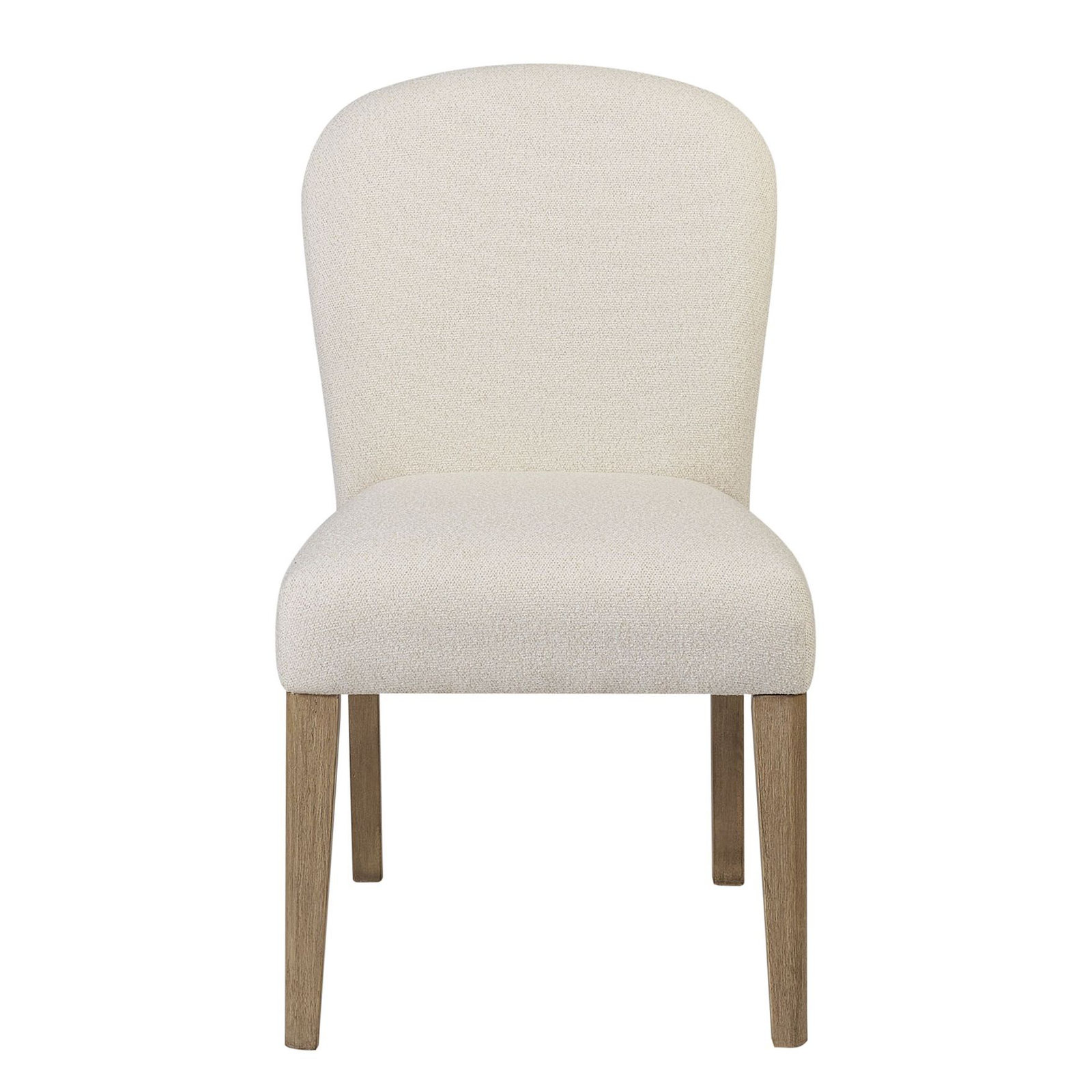 Marielle Upholstered Arch Dining Chair, Toffee/White Sand, Beige Wood