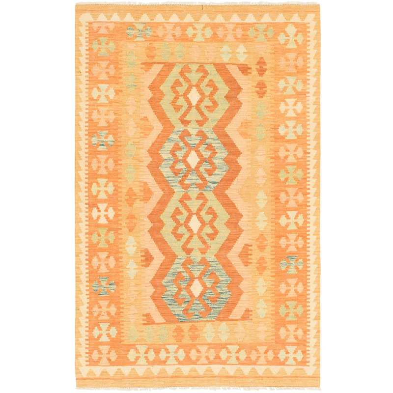 Tapis intérieur de la laine 3 pi 2 po x 5 pi "one-of-kind" à la main noué la new age Elland
